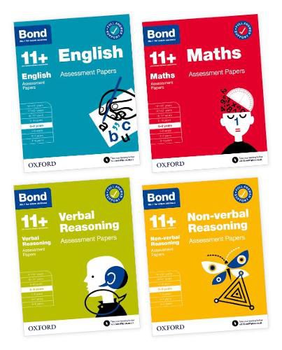 Cover image for Bond 11+: Bond 11+ English, Maths, Non-verbal Reasoning, Verbal Reasoning Assessment Papers 8-9 years Bundle