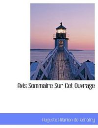 Cover image for Avis Sommaire Sur CET Ouvrage