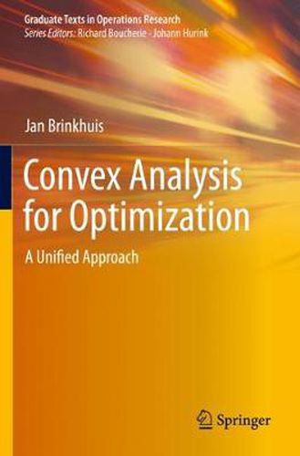 Cover image for Convex Analysis for Optimization: A Unified Approach