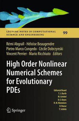 Cover image for High Order Nonlinear Numerical Schemes for Evolutionary PDEs: Proceedings of the European Workshop HONOM 2013, Bordeaux, France, March 18-22, 2013