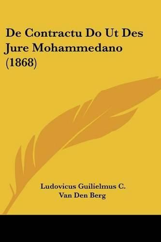 Cover image for de Contractu Do UT Des Jure Mohammedano (1868)