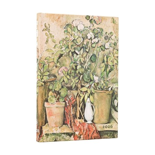 Cover image for 2026 Cezanne's Terracotta Pots and Flowers Mini 12-month Verso Hardcover Flexi Dayplanner 2026 (Elastic Band Closure)