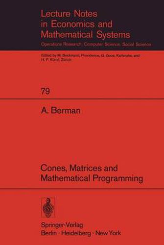 Cover image for Cones, Matrices and Mathematical Programming