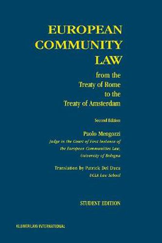 Cover image for European Community Law: from the Treaty of Rome to the Treaty of Amsterdam