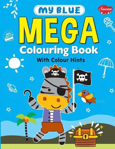 Cover image for My Blue Mega Colouring book