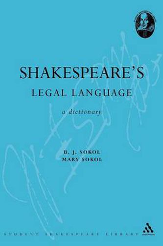 Cover image for Shakespeare's Legal Language: A Dictionary