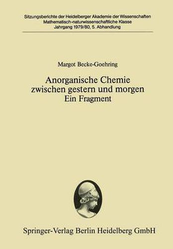 Anorganische Chemie Zwischen Und Morgen: Ein Fragment