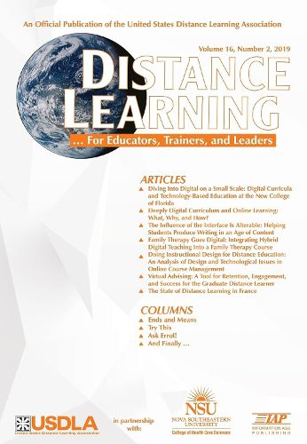 Cover image for Distance Learning - Volume 16 Issue 2 2019