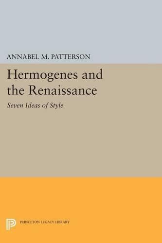 Cover image for Hermogenes and the Renaissance: Seven Ideas of Style