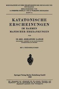 Cover image for Katatonische Erscheinungen Im Rahmen Manischer Erkrankungen