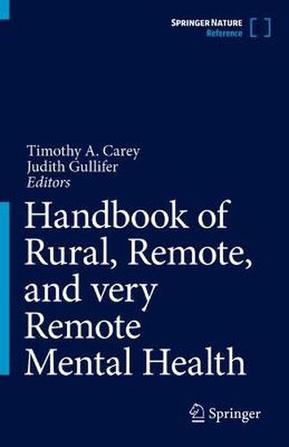 Cover image for Handbook of Rural, Remote, and very Remote Mental Health