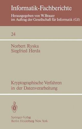 Cover image for Kryptographische Verfahren in Der Datenverarbeitung