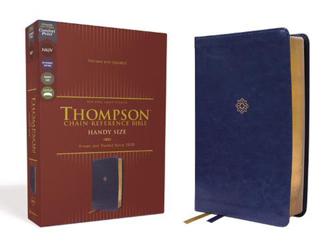 Cover image for NKJV, Thompson Chain-Reference Bible, Handy Size, Leathersoft, Navy, Red Letter, Comfort Print