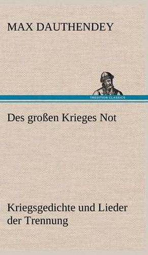 Cover image for Des Grossen Krieges Not