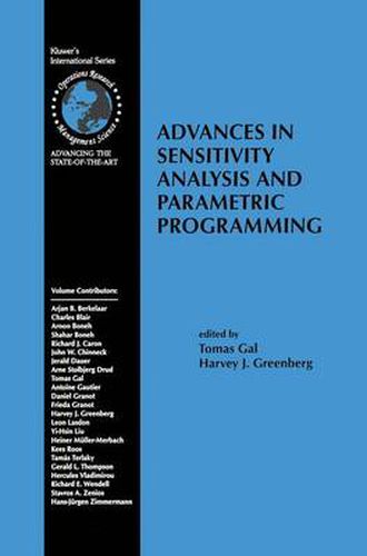 Cover image for Advances in Sensitivity Analysis and Parametric Programming