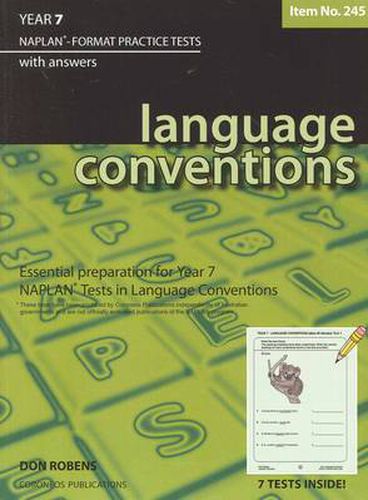 Cover image for Year 7 Language Conventions: NAPLAN-format Practice Tests with Answers