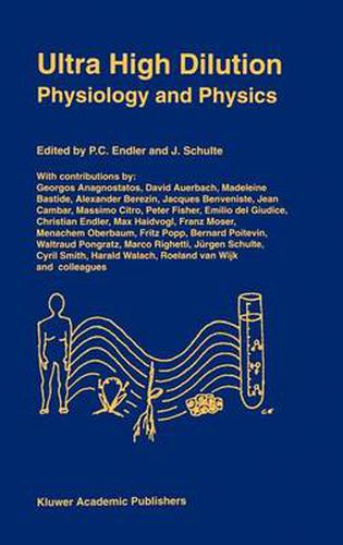 Cover image for Ultra High Dilution: Physiology and Physics