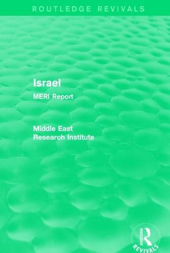 Cover image for Israel (Routledge Revival): MERI Report