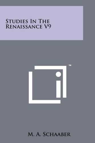 Cover image for Studies in the Renaissance V9