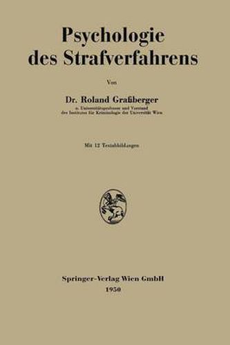 Cover image for Psychologie des Strafverfahrens