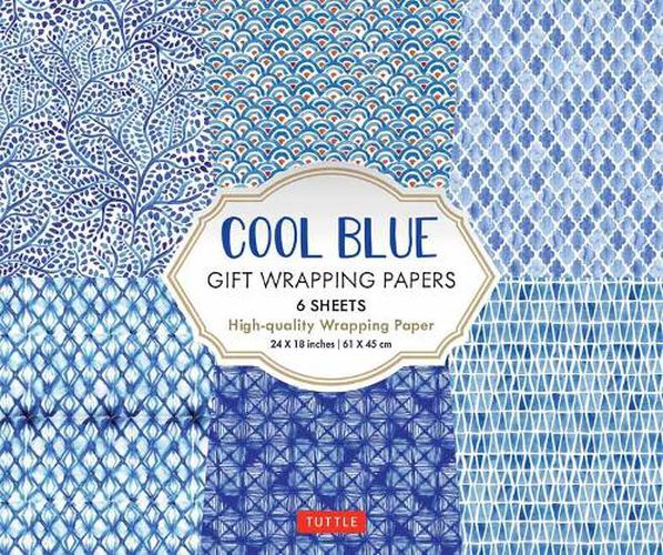 Cool Blue Gift Wrapping Papers - 6 sheets: 24 x 18 inch (61 x 45 cm) Wrapping Paper