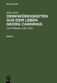 Cover image for Denkwurdigkeiten aus dem Leben Georg Cannings