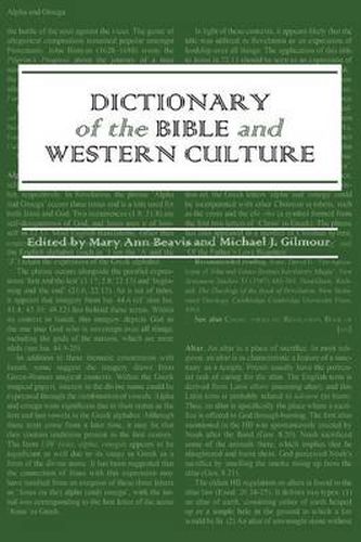 Cover image for Dictionary of the Bible and Western Culture