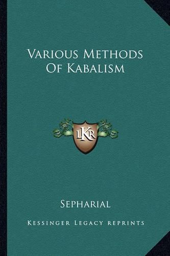 Cover image for Various Methods of Kabalism