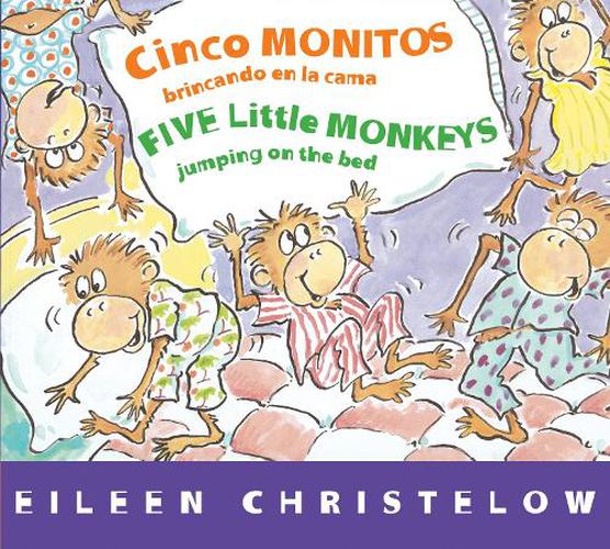 Cover image for Five Little Monkeys Jumping on the Bed (Spanish/English)