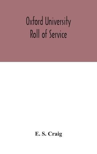 Cover image for Oxford university roll of service