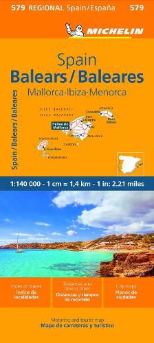 Cover image for Michelin Spain: Balearic Islands Map 579: (Mallorca, Ibiza, Menorca)