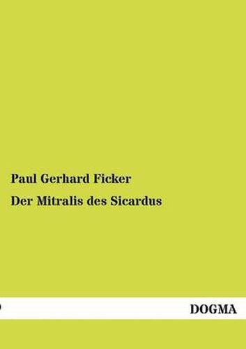 Cover image for Der Mitralis des Sicardus