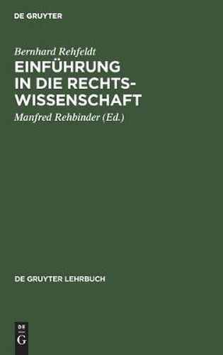 Cover image for Einfuhrung in die Rechtswissenschaft