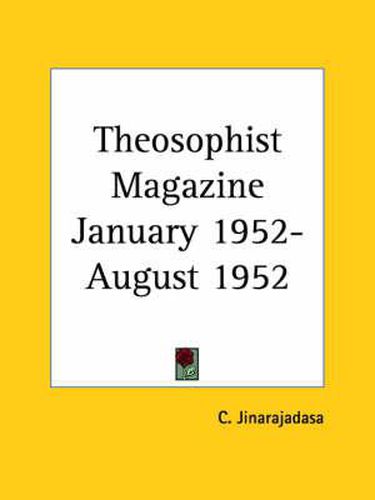 Cover image for Theosophist Magazine (January 1952-August 1952)