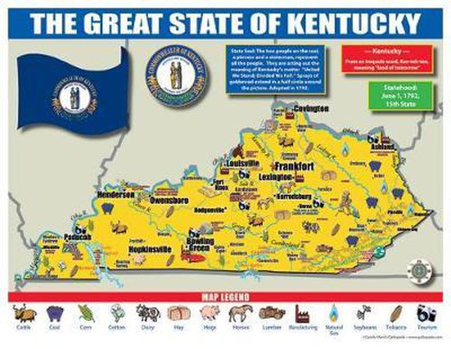 Kentucky State Map for Students - Pack of 30