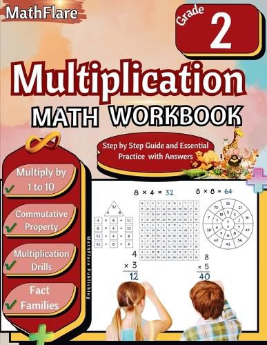 Cover image for Multiplication Math Workbook 2nd Grade