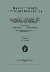 Cover image for Handbuch Der Anatomie Des Kindes: Erster Band