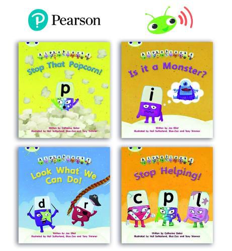 Learn to Read at Home with Bug Club Phonics Alphablocks: Phase 3/4 - Reception term 2 and 3 (4 fiction books) Pack B