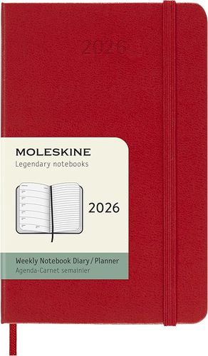 Scarlet Hardback Pocket Weekly Notebook 2026 Moleskine Diary