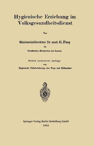 Cover image for Hygienische Erziehung Im Volksgesundheitsdienst