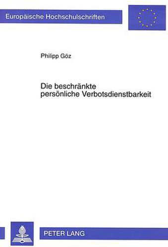 Cover image for Die Beschraenkte Persoenliche Verbotsdienstbarkeit