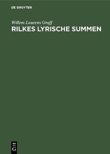 Cover image for Rilkes lyrische Summen