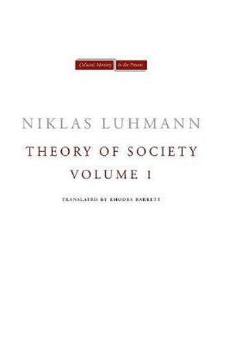 Cover image for Theory of Society, Volume 1