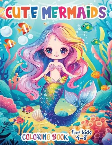 Cover image for Cute Mermaids Coloring Book For Kids 4-8