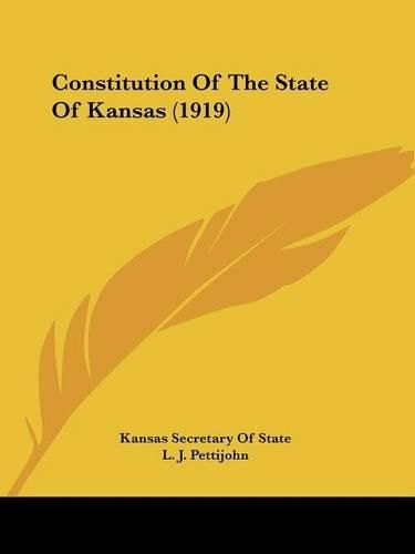 Cover image for Constitution of the State of Kansas (1919)