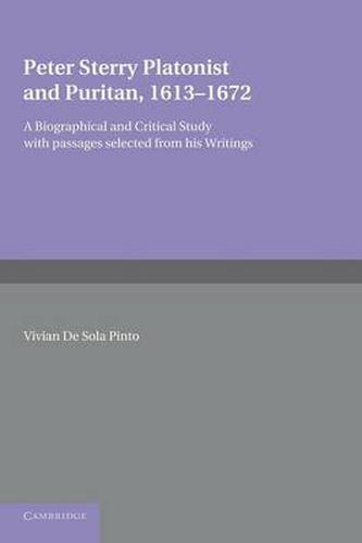 Cover image for Peter Sterry: Platonist and Puritan 1613-1672