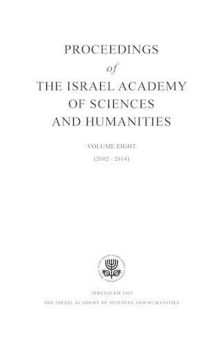 Cover image for Proceedings of the Israel Academy of Sciences and Humanities, Volume Eight