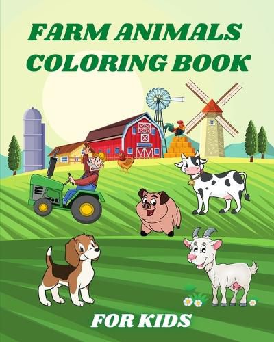 Cover image for Farm Animals Coloring Book for Kids