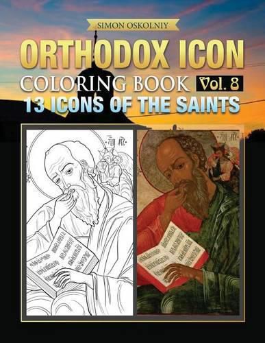 Cover image for Orthodox Icon Coloring Book Vol. 8: 13 Icons of the Saints