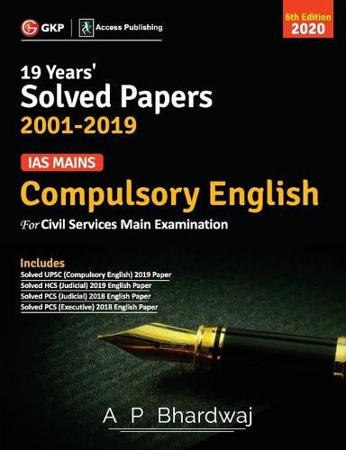 Cover image for IAS Mains Compulsory English: Solved Papers 2001-19